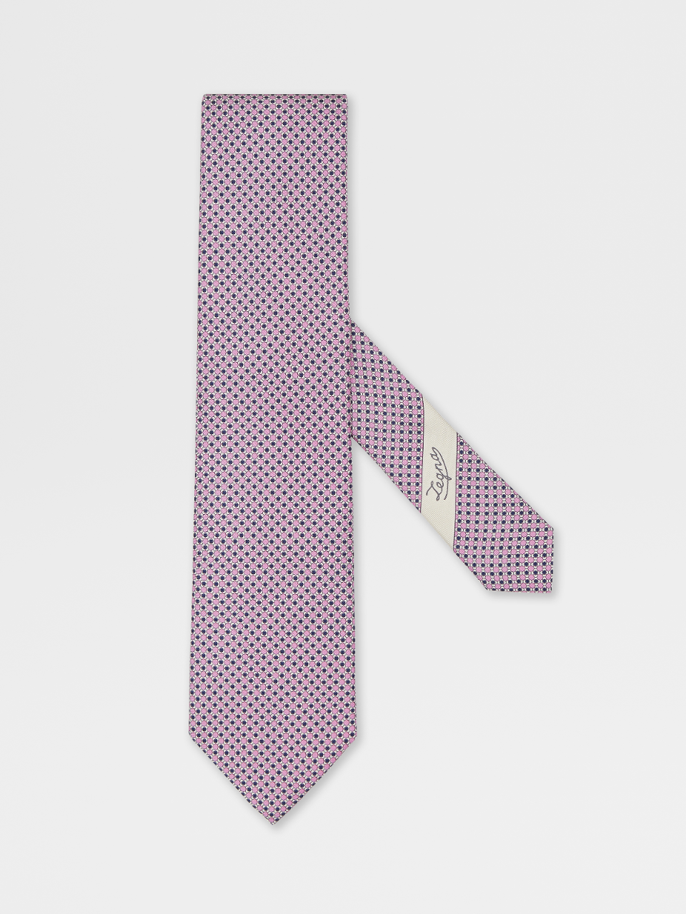 印花粉色桑蚕丝领带